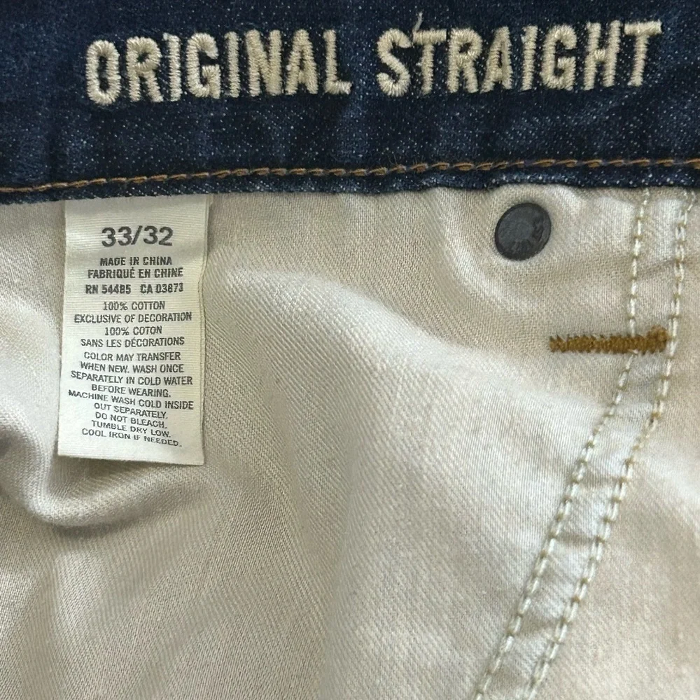 American Eagle Men's Original Straight Dark Wash Denim Jeans Size 33x32